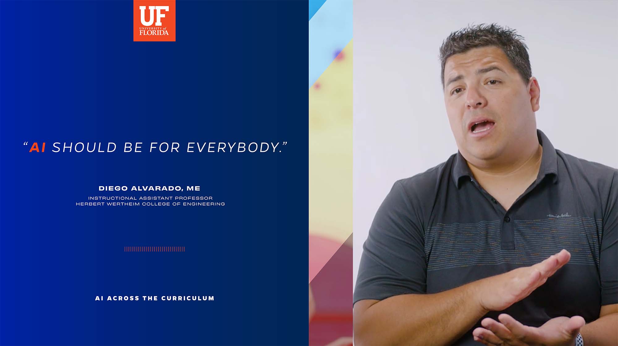 Diego Alvarado, Instructional Assistant Professor, being quoted saying